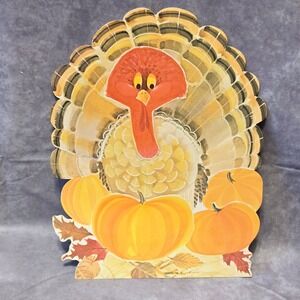 Vintage Turkey Thanksgiving Die Cut‎ Cardboard Decor